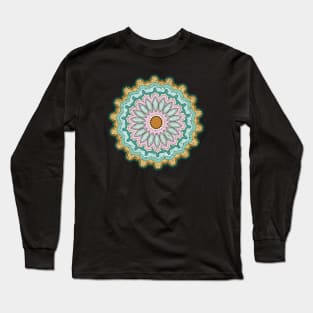 vintage decorative Mandala art Sunflower historical indian repeated pattern Long Sleeve T-Shirt